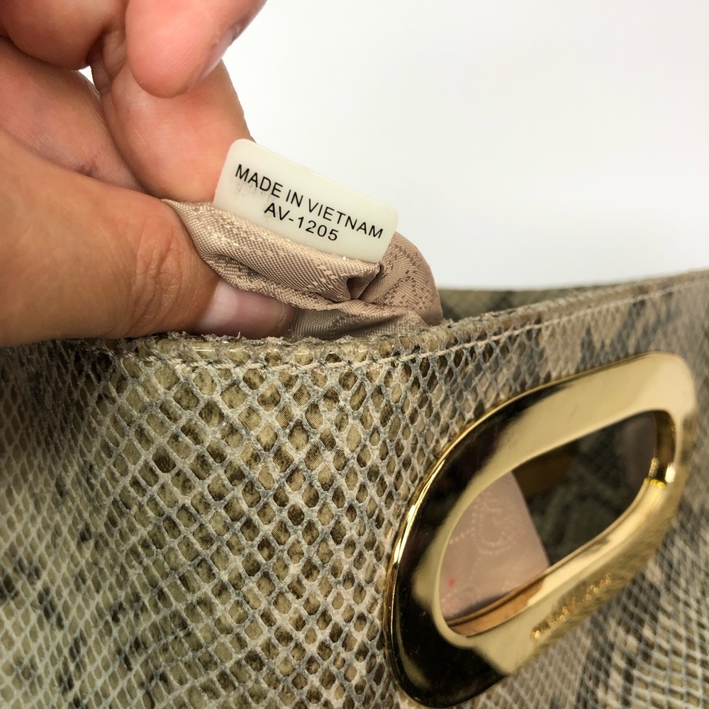 Michael Michael Kors Beige Python Embossed Leathe… - image 6